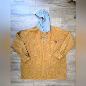Wrangler Hooded Chore Jacket Mens Xl 46-48 Barn Western Distressed